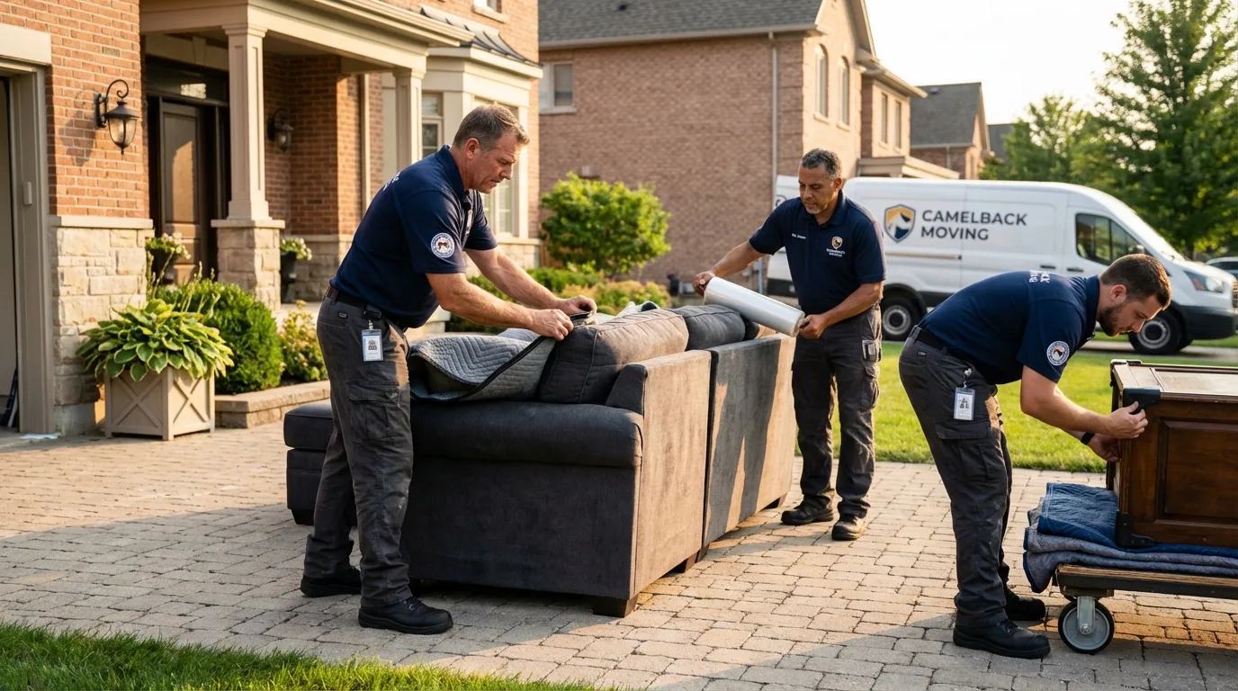 Large estate moving crew wrapping furniture in Atoka, TN